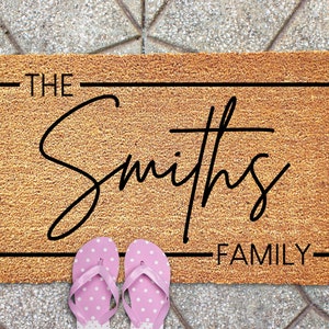 Personalized Welcome Mat, Custom Door Mat, Family Name Doormat, Housewarming Gift, Wedding Gift, Welcome Doormat,Realtor Client Closing Gift