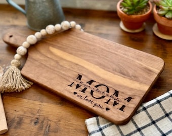Cutting Board for Mom Grandma, Mom's Kitchen Charcuterie Board, Memorial Gifts for Moms, Mother's Day Birthday Christmas Gift, Kitchen Decor