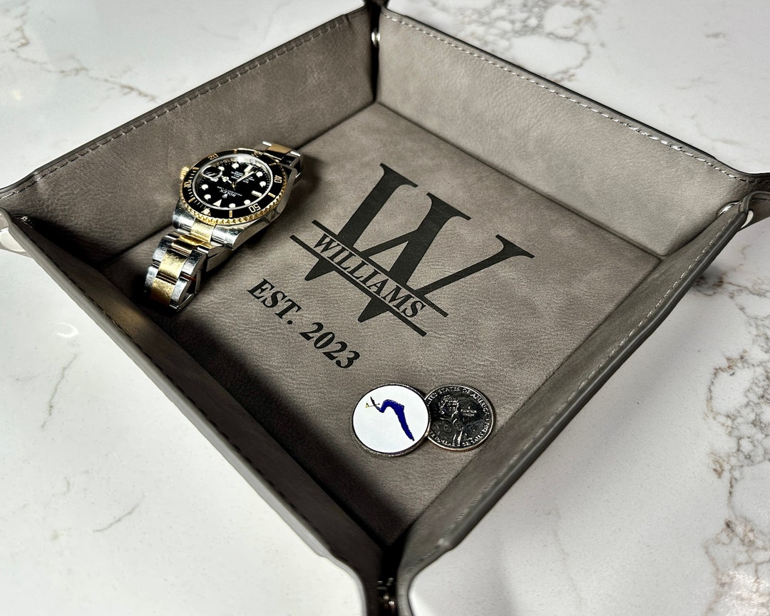 Leather Valet Tray for Men, Personalized Leather Valet Tray, Valet Tray ...