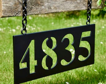 Hanging Address Sign, Metal Address Sign for Yard, Hanging Address Plaque, Custom Hanging Address Sign, Hanging Metal Address Signs Custom