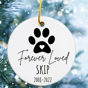 Personalized Dog Christmas Ornament, Personalized Cat Ornament, Custom Dog Name Christmas Ornament, Pet Memorial Ornament