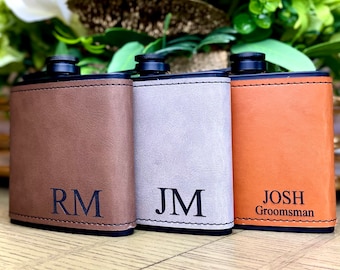 Groomsmen Leather Flasks for Groomsmen Gift Flask for Groomsmen Proposal Gift for Groomsman Flask Leather Flask for Bachelor Party Favors