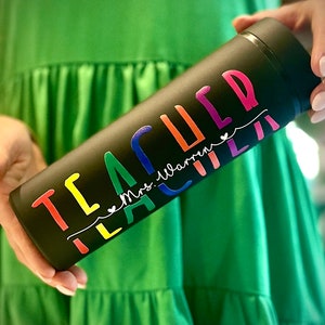 Teacher Gifts Personalized Tumbler for Teacher, Elementary Teacher Gifts for Teacher Appreciation Gifts Teacher Skinny Tumbler with Straw