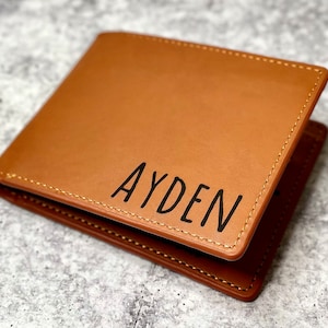 Carteras personalizadas para niños, Cartera para hijo, Regalo de mamá a hijo, Cartera con monograma para niños, Cartera de cuero personalizada para hijo, Carteras para niños