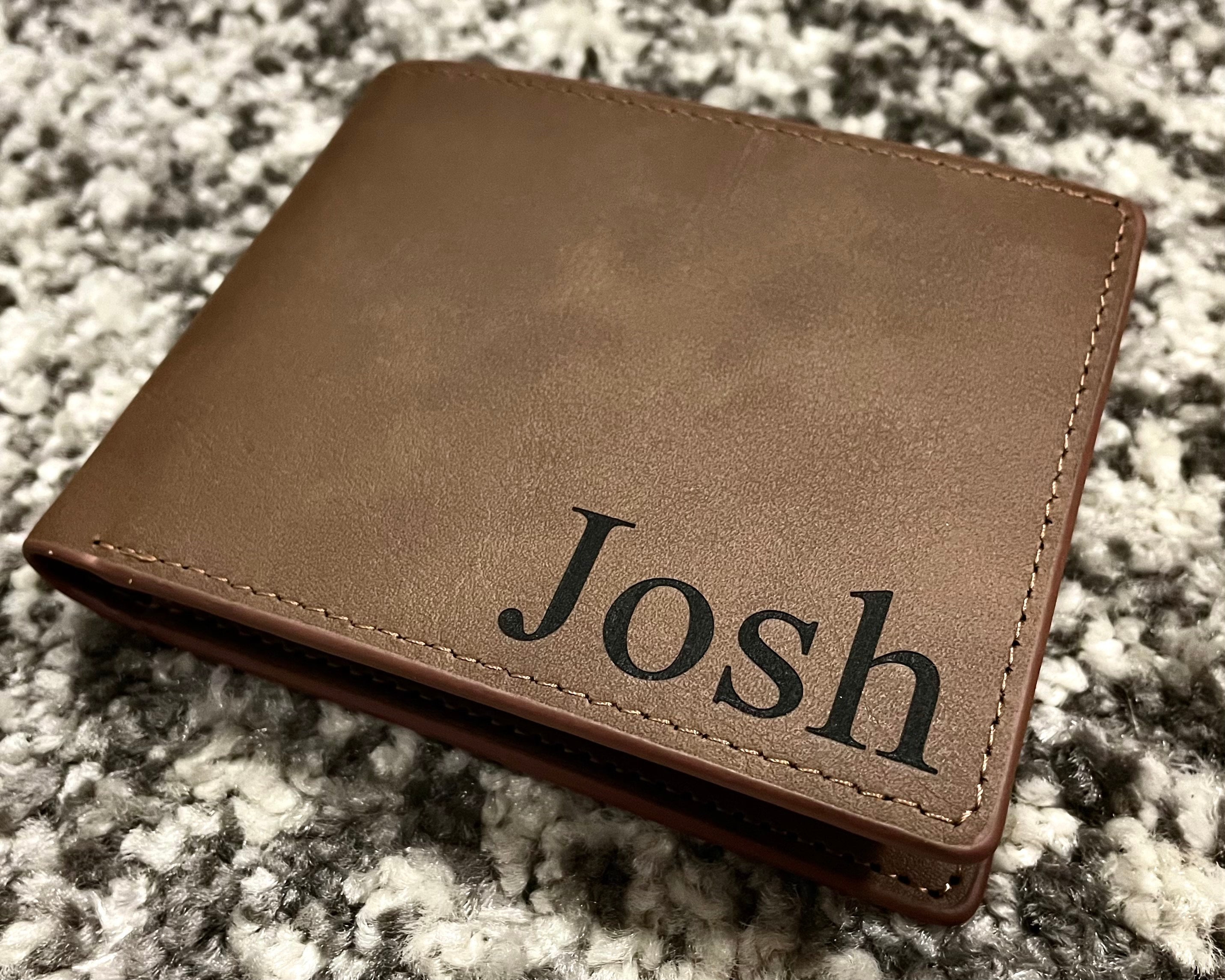 Monogram Leather Wallet - Personalized Mens Wallet – Joyful Moose