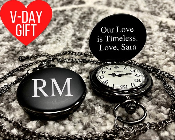 Personalized Pocket Watch, Valentines Day Gifts for Boyfriend Valentines Gift for Husband Gift Gifts for Men Valentine Gift for Him