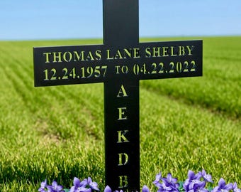 Personalized Memorial Cross, Personalized Grave Site Marker, Temporary Grave Site Marker for your loved one, Memorial Stake for ourdoor site