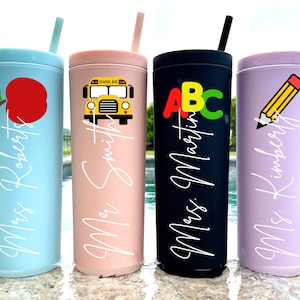 Personalized Teacher Tumbler Personalized Teacher Gift Teacher Appreciation Back to School Teacher Gift Student Teacher Gift Bus Driver Gift