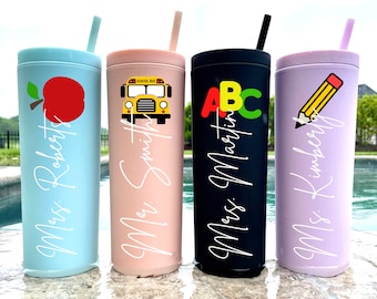 Personalized Teacher Tumbler Personalized Teacher Gift Teacher Appreciation Back to School Teacher Gift Student Teacher Gift Bus Driver Gift