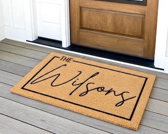 Custom Door Mat, Outdoor, Last Name Doormat, Front Door Decor, Housewarming Gift, Wedding Gift, Christmas Gift, Personalized Welcome Doormat
