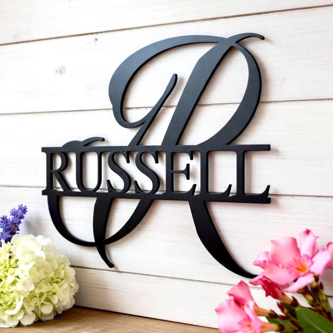 Last Name Metal Sign-split Letter Monogram-personalized Home Decor ...