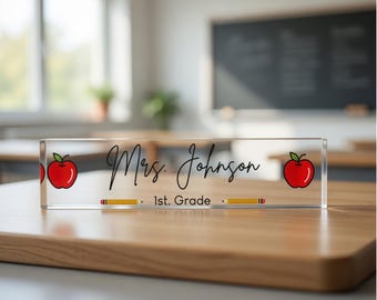 Personalized Teacher Name Plate, Custom Desk Sign for Teachers, Teacher Appreciation Gift, Teacher Name Sign, Custom Teacher Name Plaque