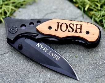 Personalized Pocket Knife for Groomsmen, Groomsmen Knives, Engraved Groomsman Knife, Groomsmen gift, Groomsmen Proposal, Personalized Knife