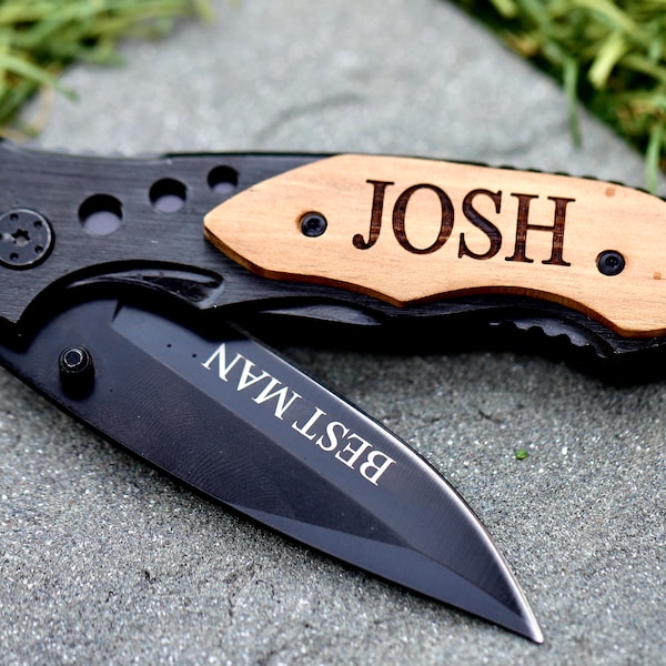 Personalized Pocket Knife for Groomsmen, Groomsmen Knives, Engraved Groomsman Knife, Groomsmen gift, Groomsmen Proposal, Personalized Knife