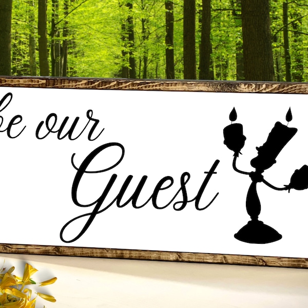 Be Our Guest Wood Sign, Be Our Guest Sign, Framed Wood Sign, Guest Room Signs, Framed Wood Signs for Home Decor, Guest Room Decor