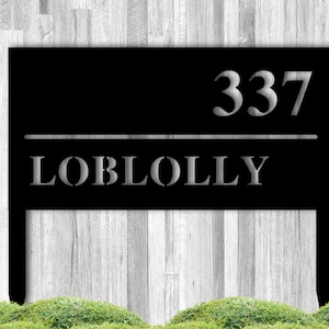 Lawn Mounted Personalized Address Plaque, Custom Metal Address Sign, Address sign for yard, Personalized Metal Address Sign with Stakes