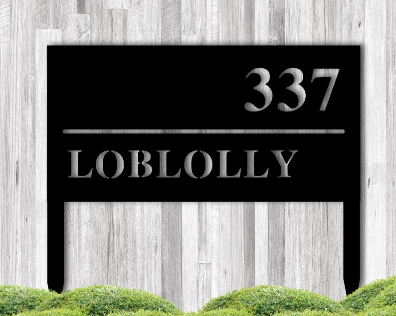Lawn Mounted Personalized Address Plaque Custom Metal Address Etsy