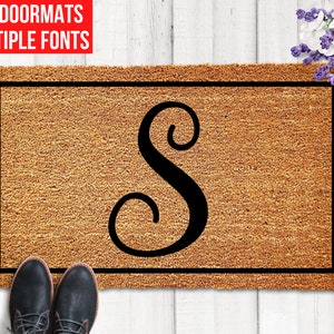Simple Monogram Door Mat, Wedding Gift, Letter Doormat, Custom Doormat, Family Monogram Personalized Doormat, Welcome Mat, Front Door Mat