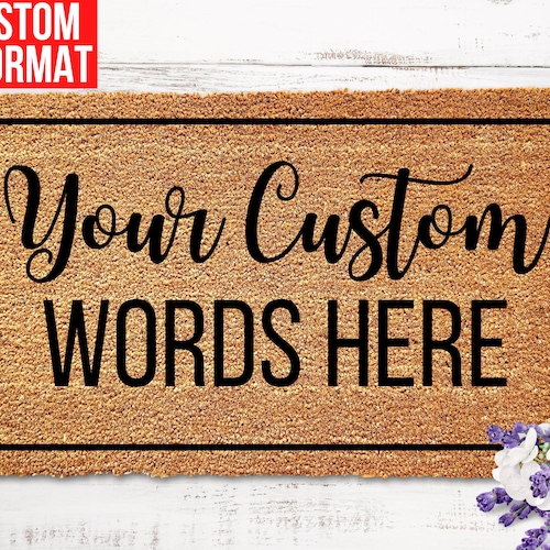 Personalized Custom Coir Coconut Husk Doormat Door Mat Etsy