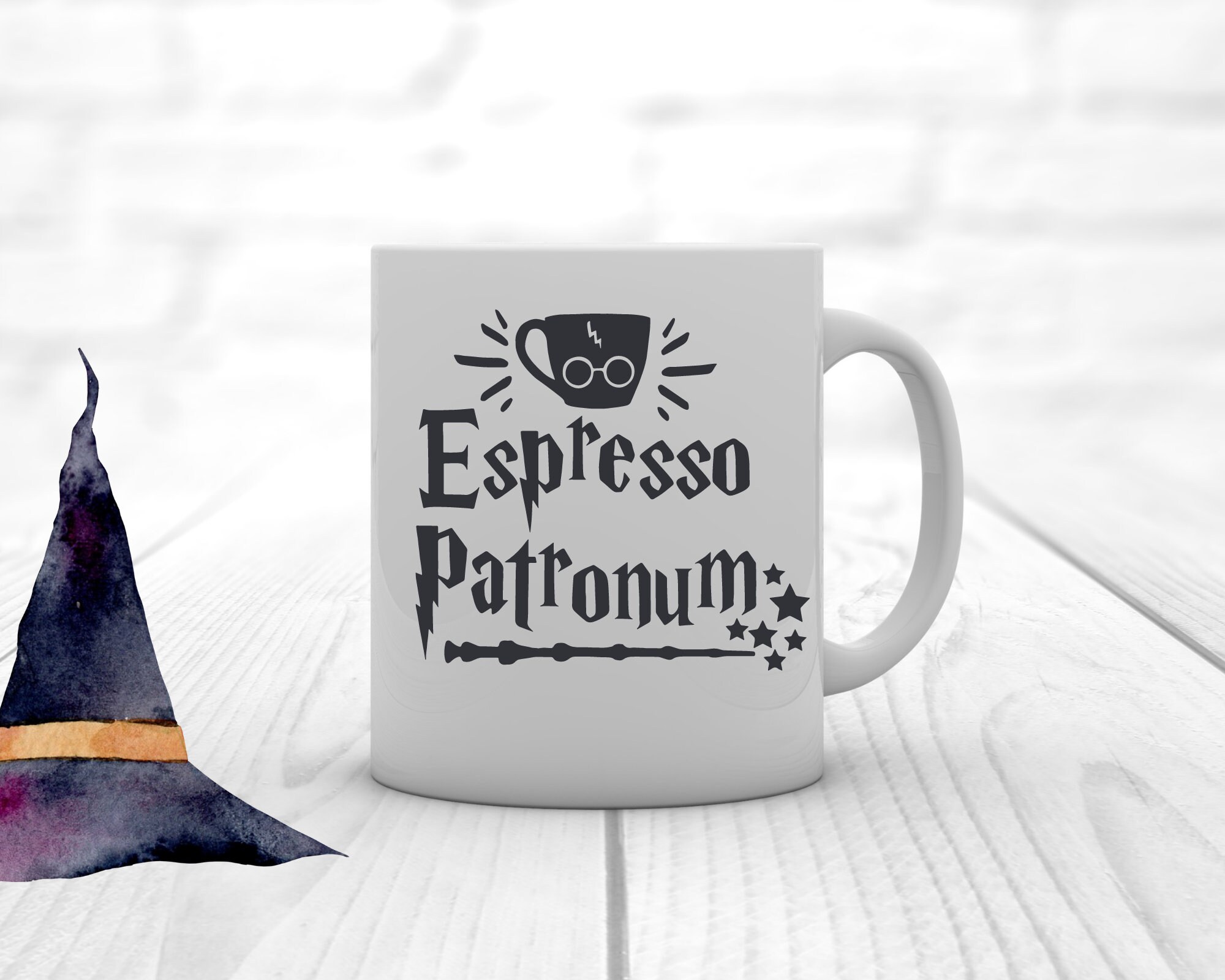 Espresso Patronum - Funny Harry Potter Coffee or Tea Cup 11 / 15 oz Mug for Wizards by BeeGeeTees 01303 (11 oz)