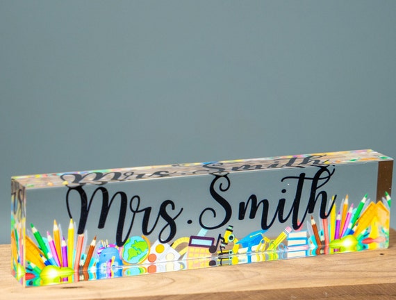 Teacher Back To School Gift Custom Desk Name Plate Plaque Teacher Appreciation Gift Teacher Name Sign Teacher Gift Teacher Sign For Desk