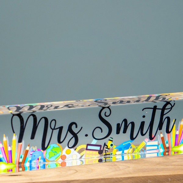 Teacher Back to School Gift Custom Desk Name Plate Plaque Teacher Appreciation Gift Teacher Name Sign Teacher Gift Teacher Sign for Desk