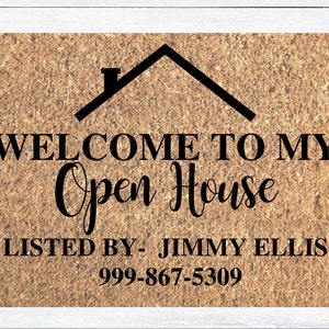 Open House Doormat, Realtor Mat, Personalized Doormat, Realtor Gift, Realtor Present, Realtor Listing Door Mat, Realtor Hosting Mat, Realtor