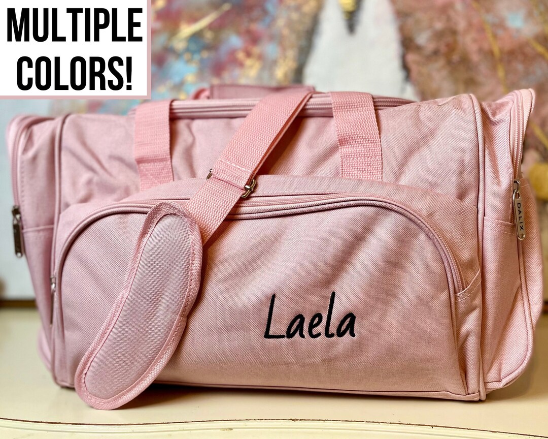 Monogrammed Duffle Bag for Girls, Weekender Bag, Overnight Bag, Weekend