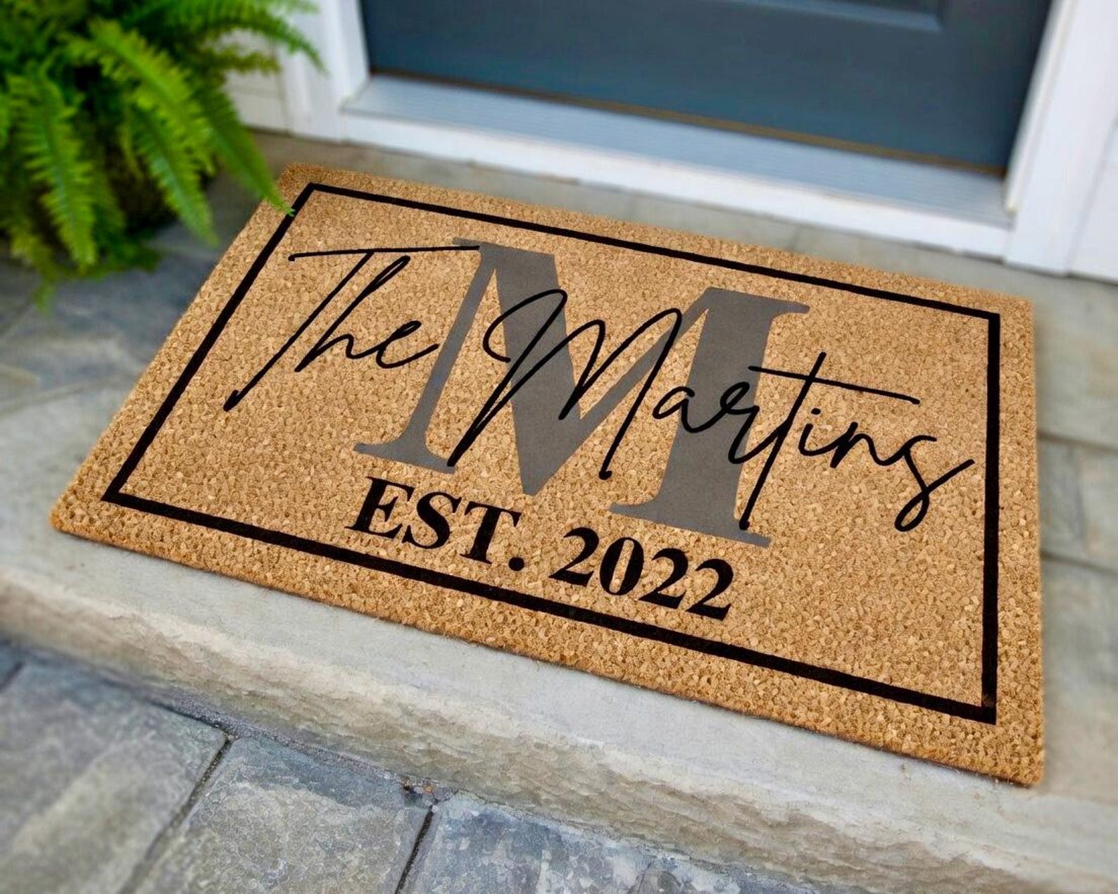 Personalized Wedding Gift Last Name Doormat Family Name Door Mat Custom Door Mat Anniversary Couple Gift Personalized Welcome Mat Newlyweds