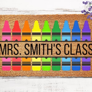 Custom Classroom Doormat, Personalized Classroom Decor, Doormat for Teacher Name Welcome Mat Teacher Appreciation Gift Back to School Decor