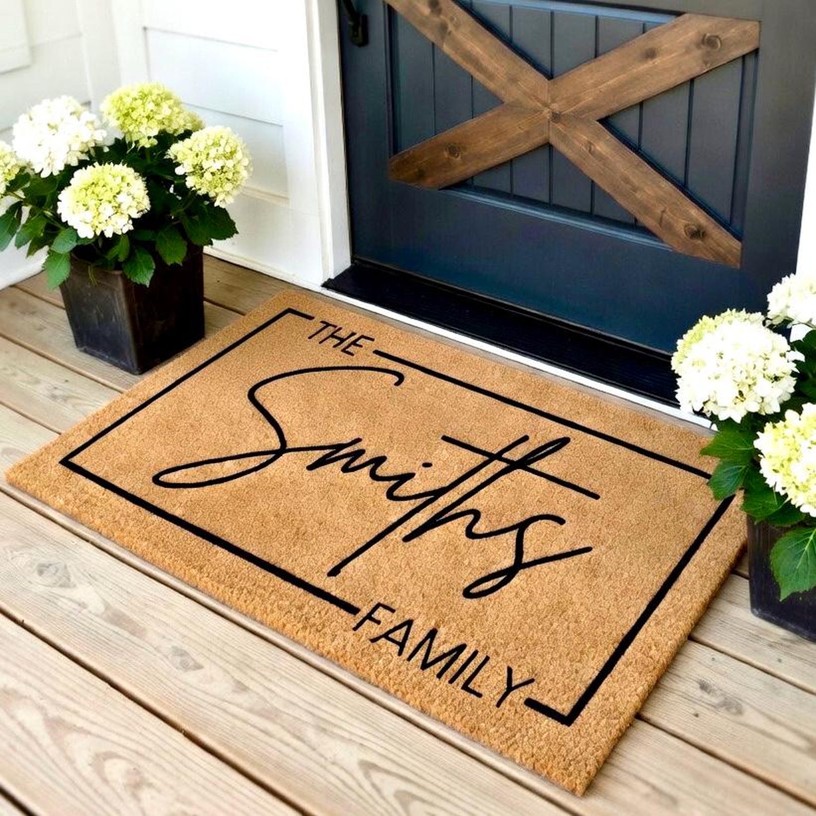 Christmas Gifts for Family, Personalized Welcome Mat, Family Name Doormat, Family Christmas Gifts, Housewarming Gifts, Wedding Gift Ideas - 30"X18"