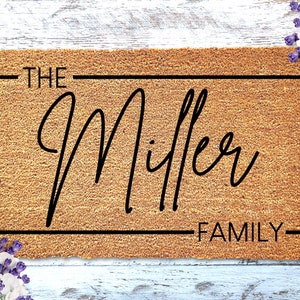 Housewarming Gift, Family Name Doormat, Personalized Doormat, Closing Gift, Custom Family Welcome Mat, Wedding Gift, Personalized Gift