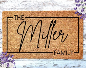 Housewarming Gift, Family Name Doormat, Personalized Doormat, Closing Gift, Custom Family Welcome Mat, Wedding Gift, Personalized Gift