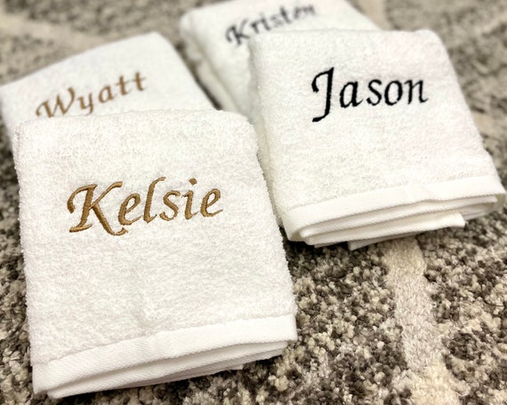 Personalized Towels Hand Towels Name Monogram Personalize Hand Towel Embroidered Hand Towel Bathroom Handtowels Monogrammed Towel
