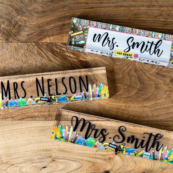 Personalized Teacher Desk Name Plate - Teacher gift, Custom Teacher Desk Name Plate Plaque, Name Plate For Desk,  Teacher Appreciation Gift