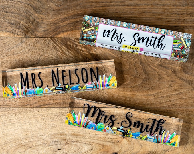 Personalized Teacher Desk Name Plaque Custom Plaque Teachers Gift