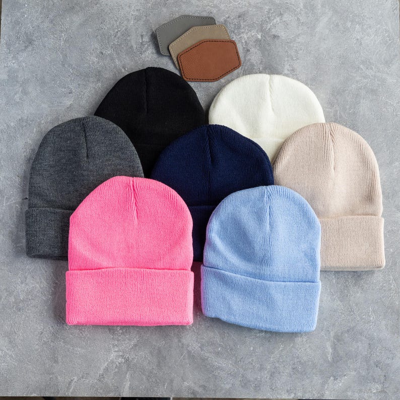 Signature Cursive Custom Infant Toddler Kids Youth Child Baby Newborn Beanie, Slouchy, Personalized Name, Leather Patch, Beanie with Patch image 8