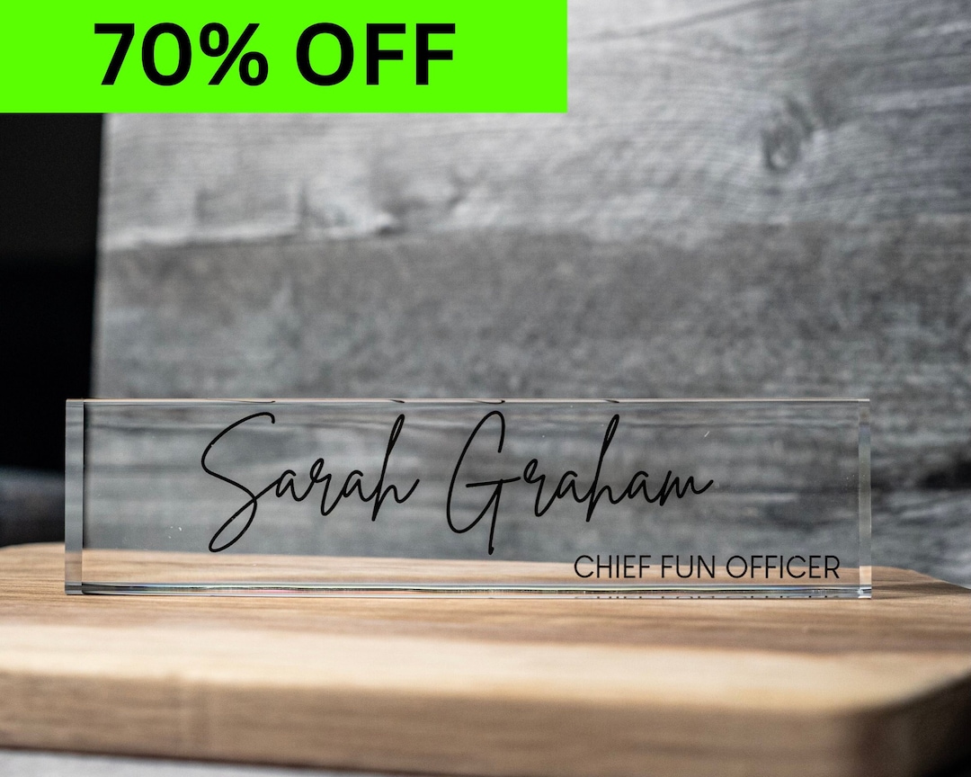 Personalized Name Plate for Desk, Custom Office Decor, Work Gift, Coworker Gift, Desk Nameplate