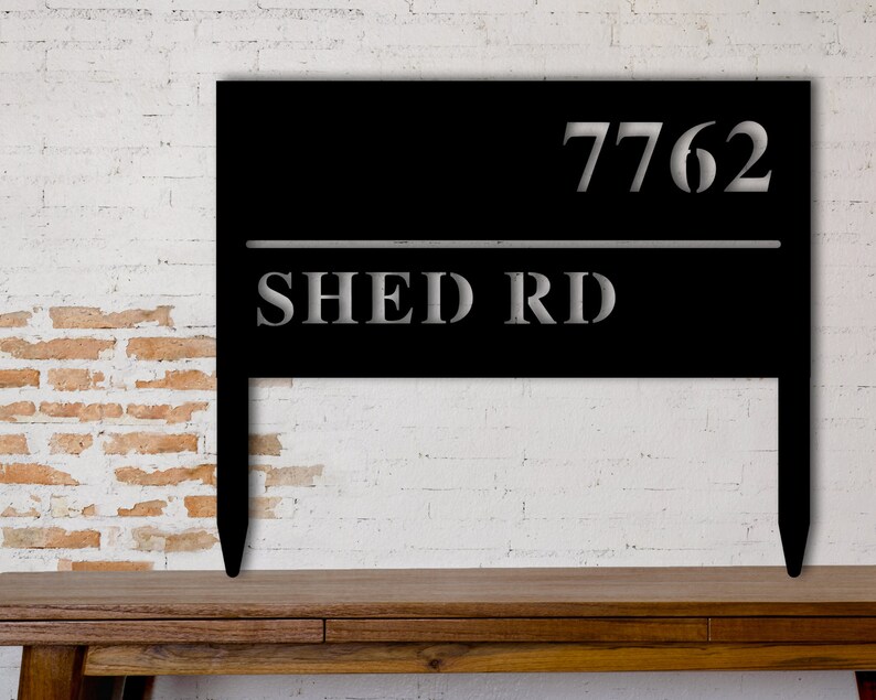 Lawn Mounted Personalized Address Plaque Custom Metal Address Etsy