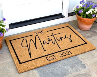 House Warming Gift, Wedding Gift, Custom Doormat, Personalized Doormat, Closing Gift, Welcome Doormat, Front Door Mat, Monogram Rug