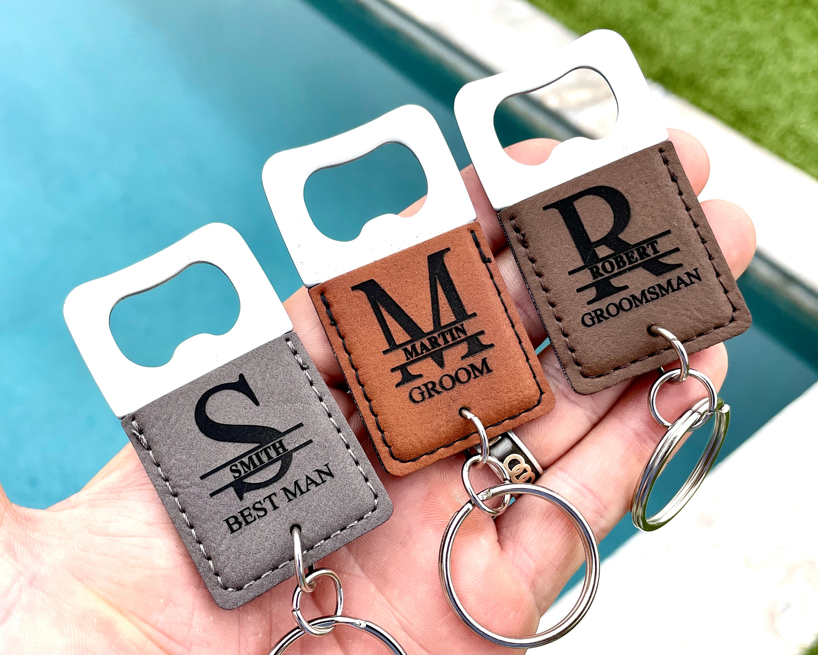 Keychain - Rectangle - Crawfish - Leather Keychain - Rectangle - Crawfish - Leather