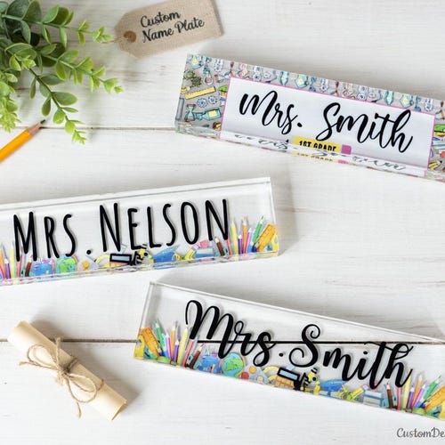 Personalized Teacher Desk Name Plate - Teacher gift, Custom Teacher Desk Name Plate Plaque, Name Plate For Desk,  Teacher Appreciation Gift