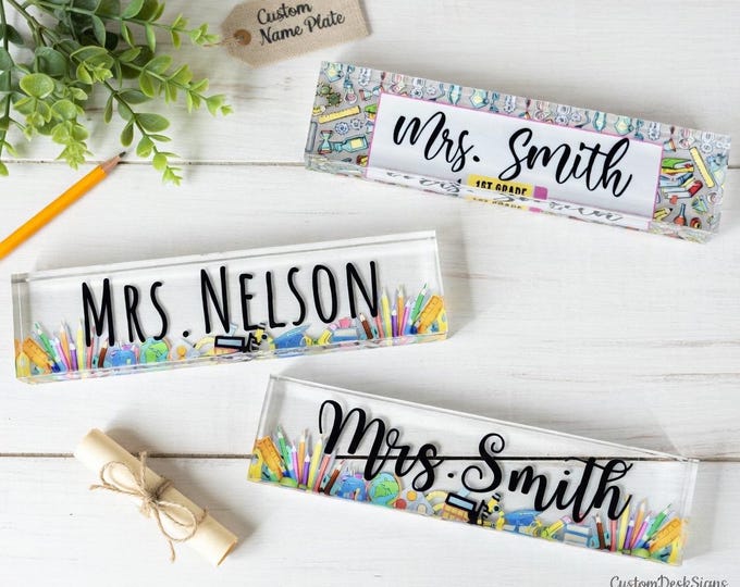 Personalized Teacher Desk Name Plate - Teacher gift, Custom Teacher Desk Name Plate Plaque, Name Plate For Desk,  Teacher Appreciation Gift