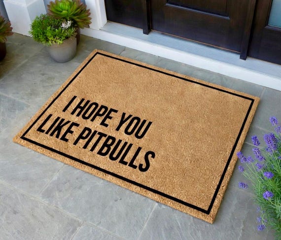 I hope you like pitbulls doormat, doormat, Pitbull lover, Pitbull advocate, Dog doormat, Gift for dog lover, Welcome Mat, Dog mom