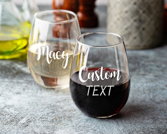 Personalized Stemless Wine Glasses