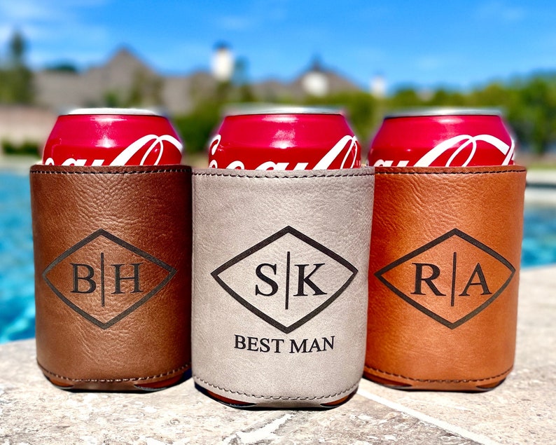 Engraved Can Coolers, Bachelor Party Gifts, Groomsmen Gifts, Groomsmen Proposals, Beer Holder, Beer Can Holder, Bottle Holder, Gift for Him image 1