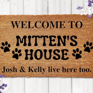 Welcome Mat for Cat-Door Mat for Cats-Personalized Door Mat-Custom Doormat Cat-Cat Owner Gift-Cat Home Decor-Cat Lover Gift-Cat Welcome Mat