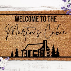 Cabin doormat,Cabin door mat,Cabin decor,Cabin decor rustic,Mountain doormat, Lake house doormat, Mountain house doormat, Cabin welcome mat