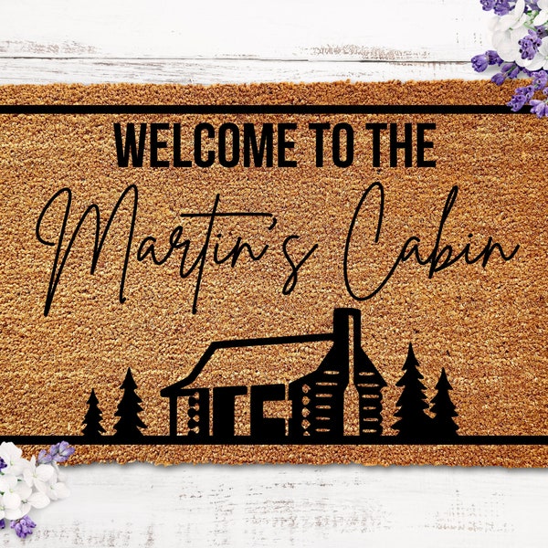 Cabin doormat,Cabin door mat,Cabin decor,Cabin decor rustic,Mountain doormat, Lake house doormat, Mountain house doormat, Cabin welcome mat