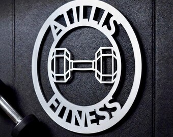 Gym Sign, Personalized Home Gym Sign, Custom Metal Gym Sign, Home Gym Sign, Cross Fit Sign, Metal Wall Decor, Metal Wall Art, Metal Sign Gym